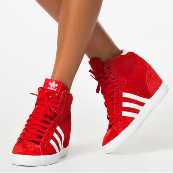 adidas | Shoes | Adidas Basket Profi Up Red Wedge Sneakers | Poshmark